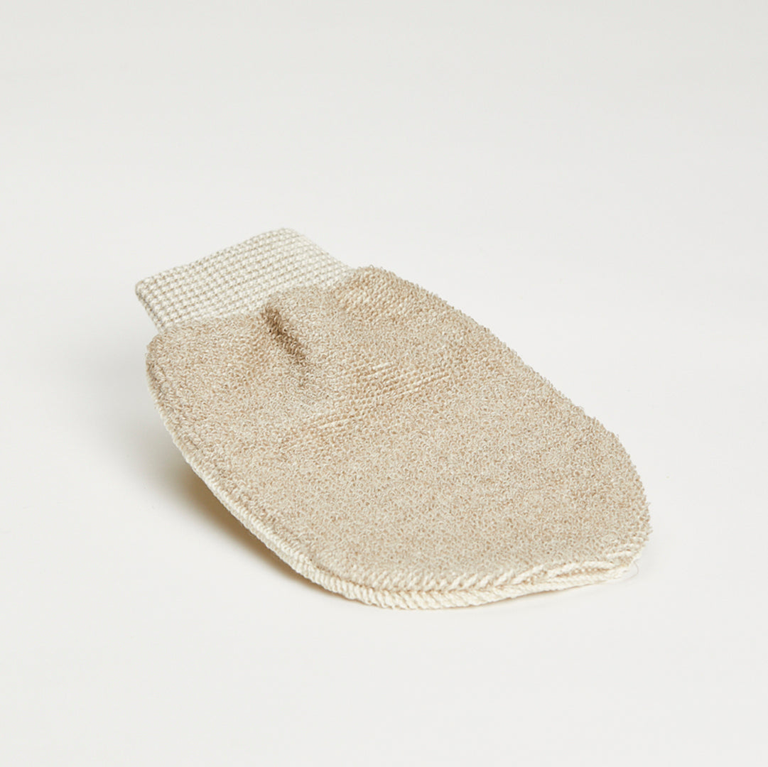 Massagehandschuh aus Baumwolle & Leinen – Double Effect mit 2 Seiten